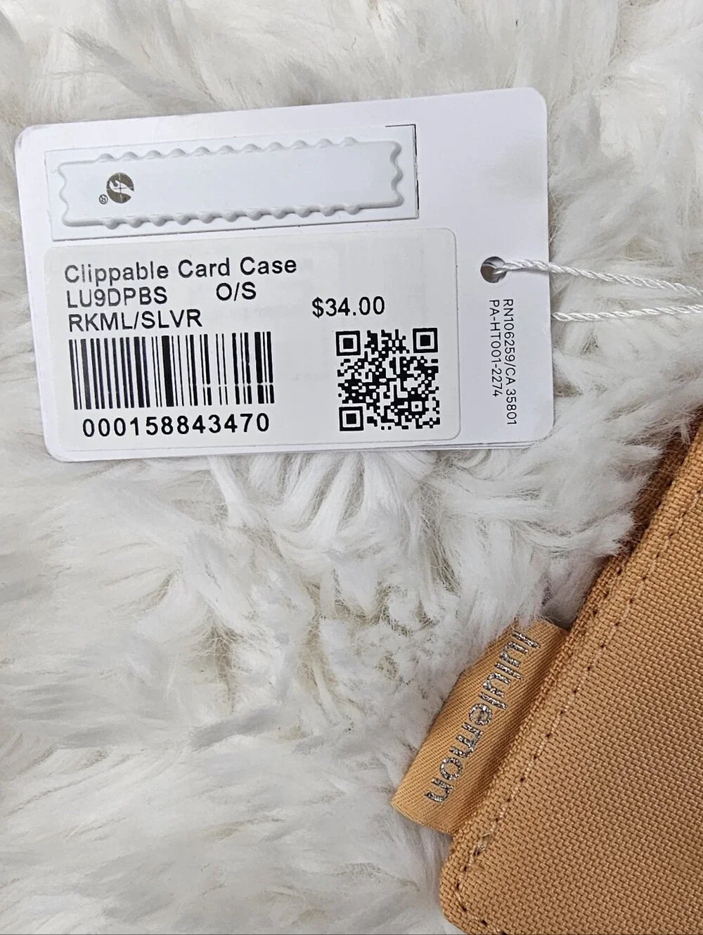 NWT Lululemon Clippable Card Case Wallet - Rock Melon / Silver